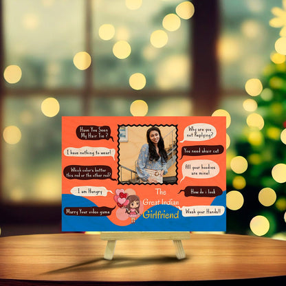 Valentine Gift for Her in Wood with Personalized Photo Print - Sblossom