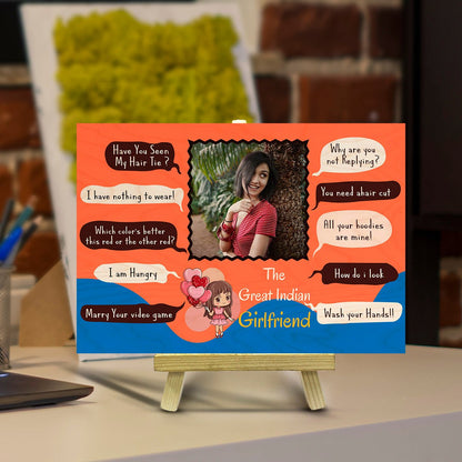 Valentine Gift for Her in Wood with Personalized Photo Print - Sblossom