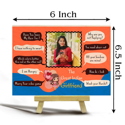 Valentine Gift for Her in Wood with Personalized Photo Print - Sblossom