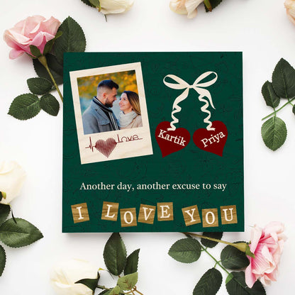 Valentine Photo Frame for Couples in Wood with Heart Design - Sblossom