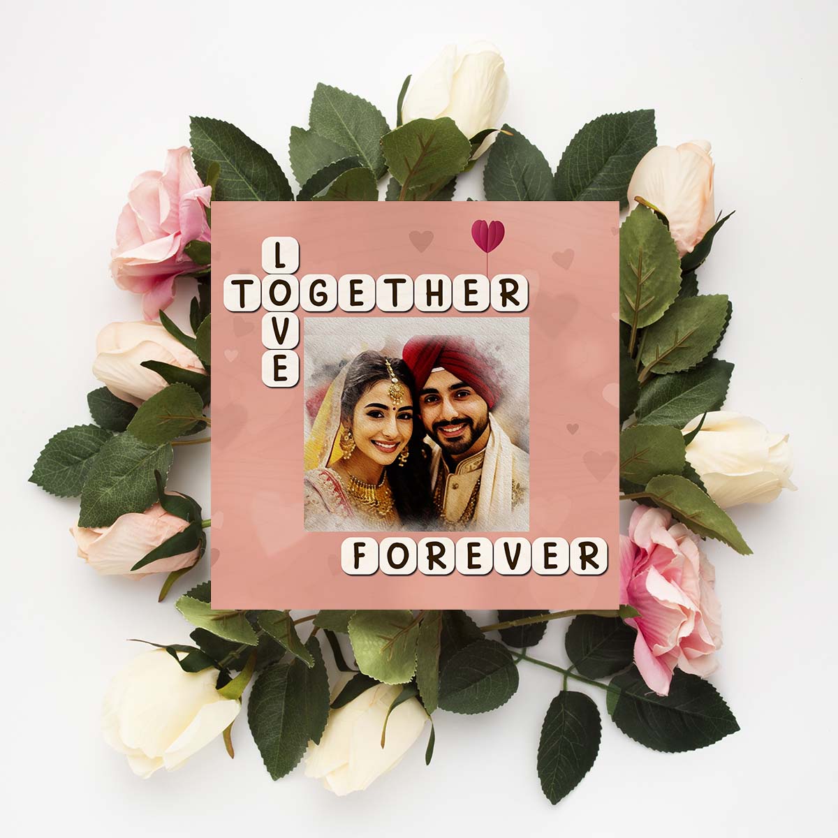 Valentine Wood Print Gift with Forever Theme for Couples - Sblossom