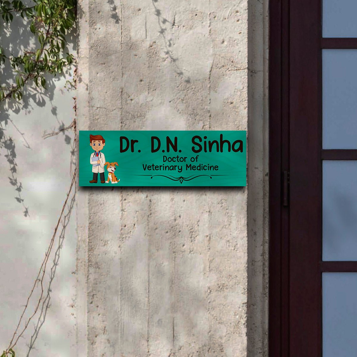 Veterinary Doctor Name Board for Clinic – Wood - Sblossom