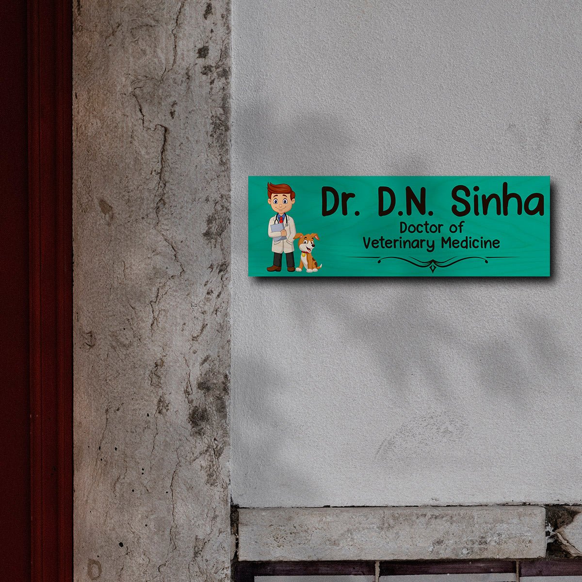 Veterinary Doctor Name Board for Clinic – Wood - Sblossom