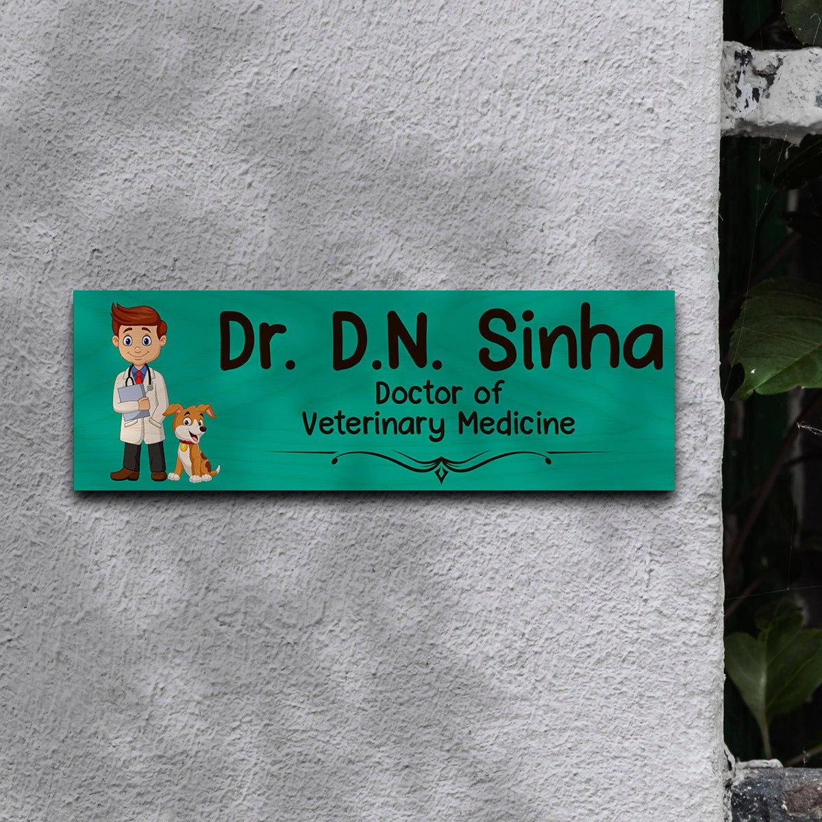 Veterinary Doctor Name Board for Clinic – Wood - Sblossom