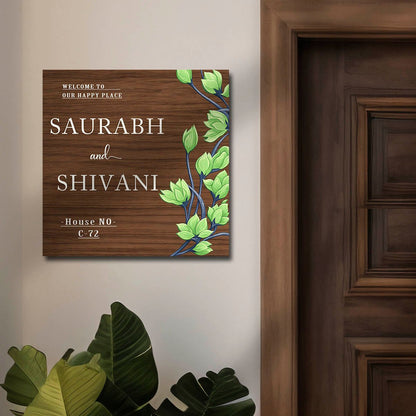 Vine-Arch Royal Name Plate Design Board for Main Door - Sblossom