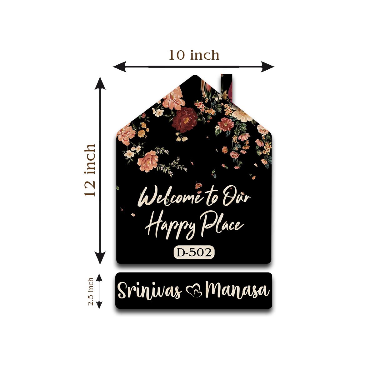 Vintage Name Plate for Home – Floral Hut Hanging Set - Sblossom