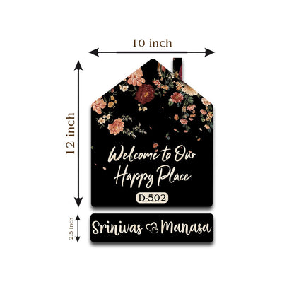 Vintage Name Plate for Home – Floral Hut Hanging Set - Sblossom