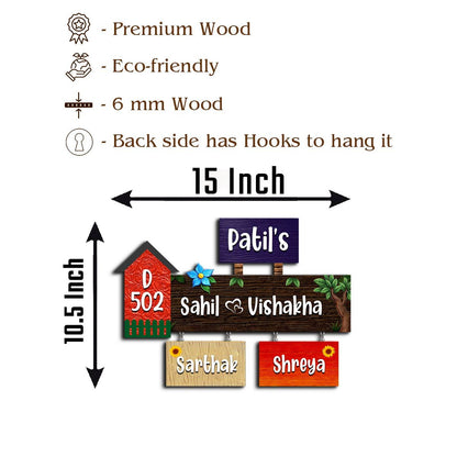 Wall Hanging Name Plate – Multi-Panel Family in 3D - Sblossom