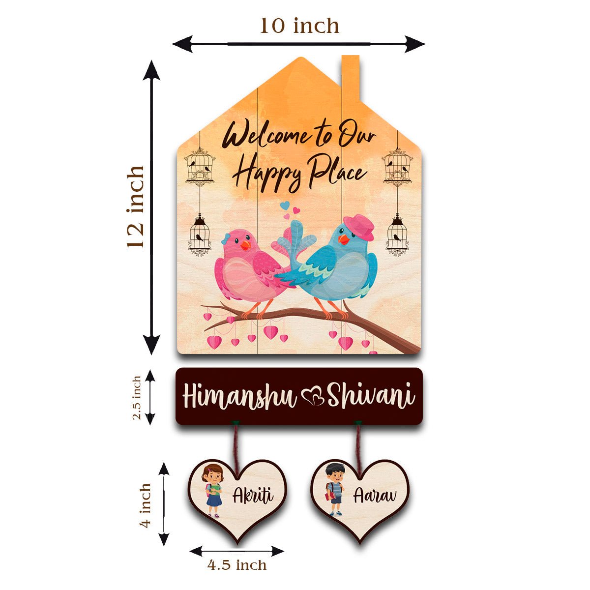 Wall Mounted Hut Shape Kids Name Plate for Home Door - Sblossom