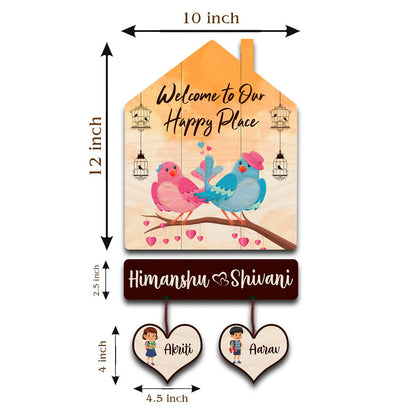 Wall Mounted Hut Shape Kids Name Plate for Home Door - Sblossom