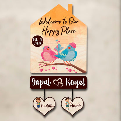 Wall Mounted Hut Shape Kids Name Plate for Home Door - Sblossom