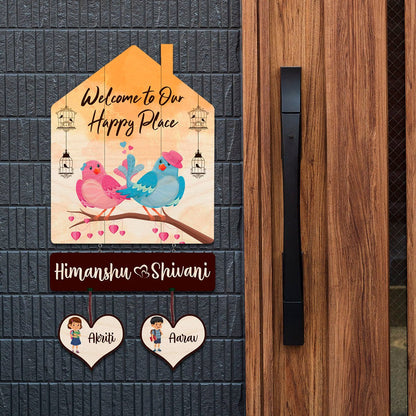 Wall Mounted Hut Shape Kids Name Plate for Home Door - Sblossom
