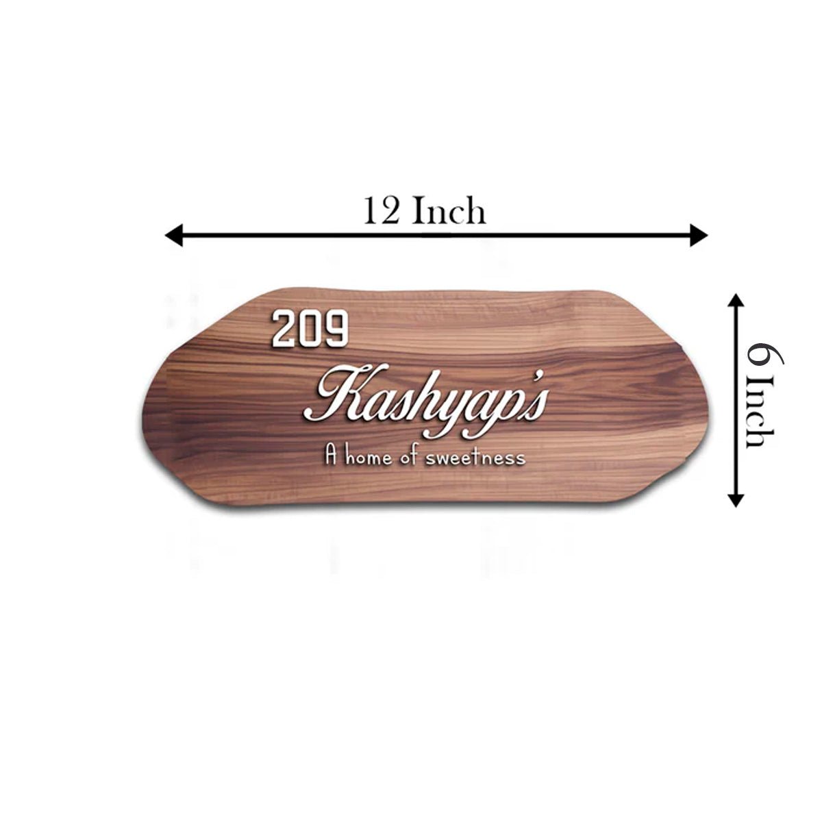 Walnut-Finish Main Name Plate Design for Front Door - Sblossom