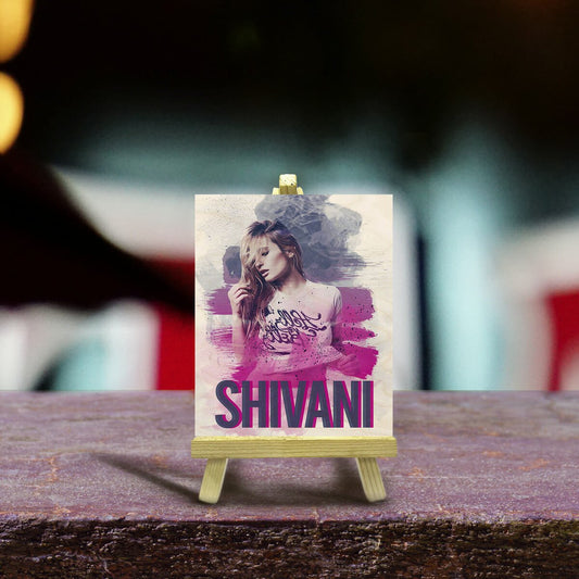 Watercolor Wood Print with Stand and Personalized Photo Art Design - Sblossom
