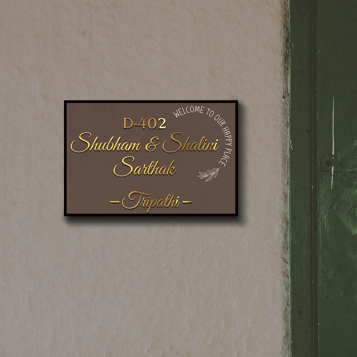 Welcome Home Name Plate – Gold 3D Acrylic Letters - Sblossom