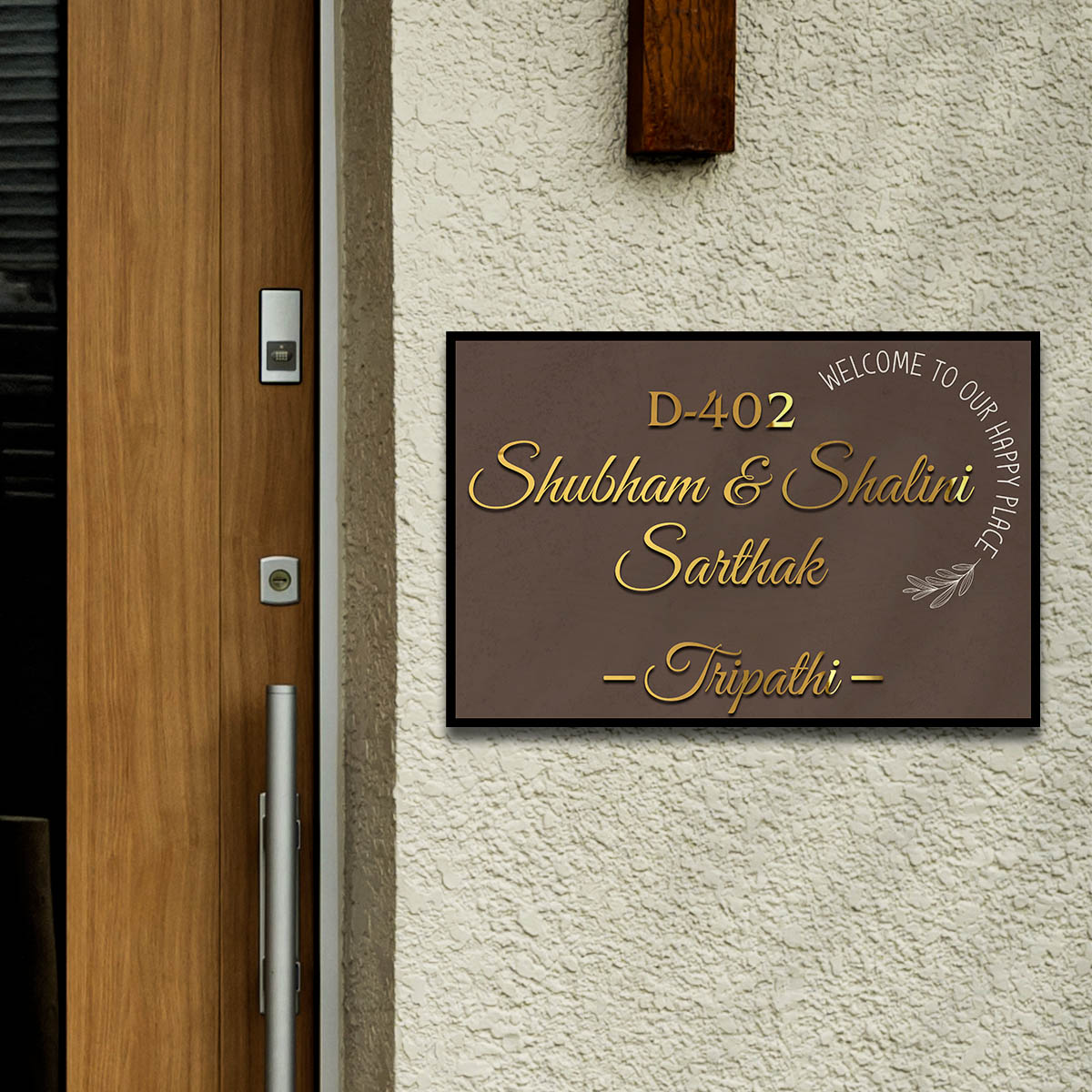 Welcome Home Name Plate – Gold 3D Acrylic Letters - Sblossom