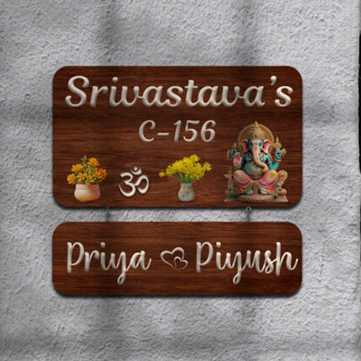 Welcome Name Plate Design for Home – Family Title - Sblossom