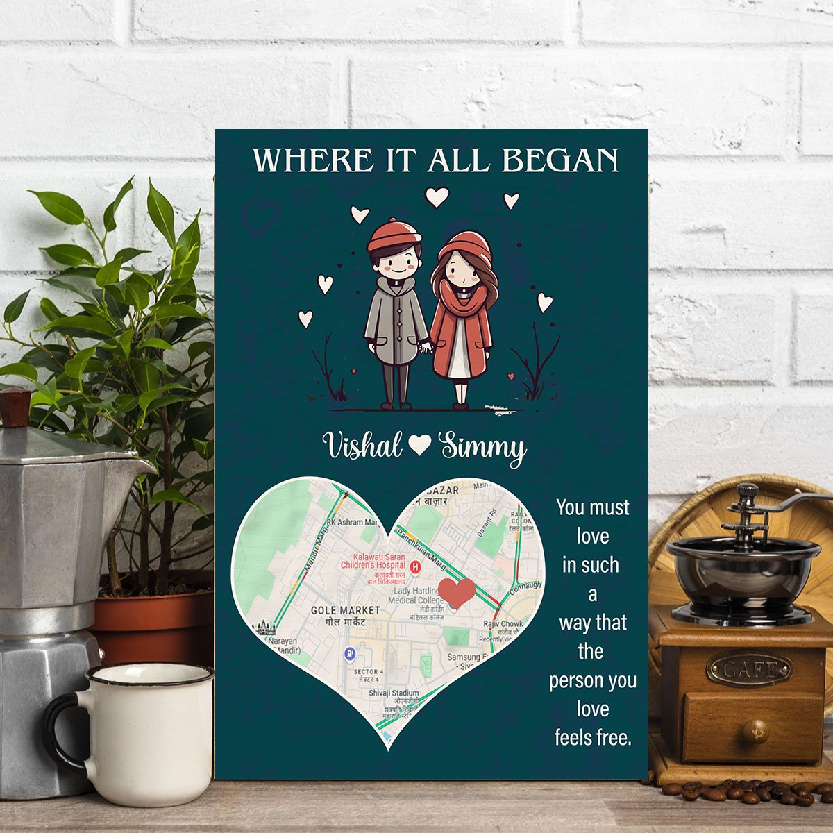 Where It All Began Map Print on Wood with Personalized Location - Sblossom