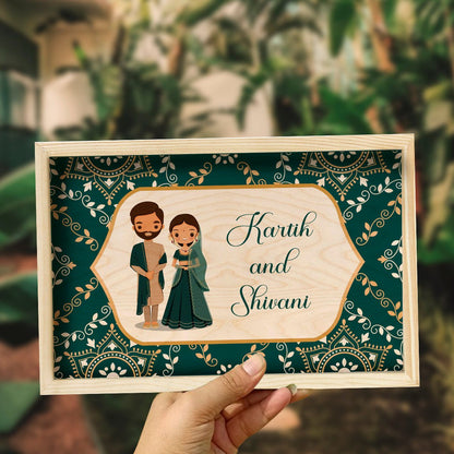 Wood Name Board for Home Door – Couple Frame - Sblossom