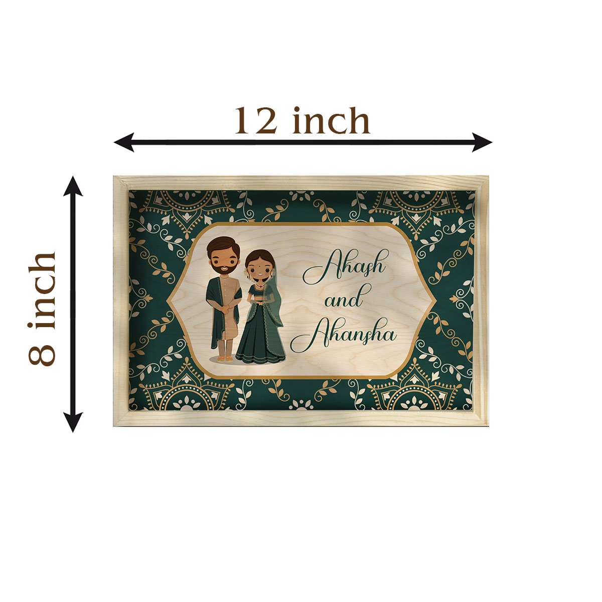 Wood Name Board for Home Door – Couple Frame - Sblossom