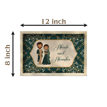 Wood Name Board for Home Door – Couple Frame - Sblossom