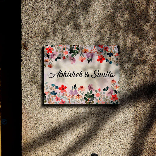 Wood Name Plate Design for Entrance Door - Sblossom