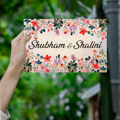 Wood Name Plate Design for Entrance Door - Sblossom