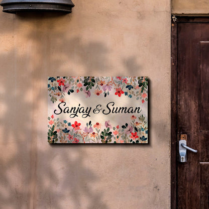 Wood Name Plate Design for Entrance Door - Sblossom