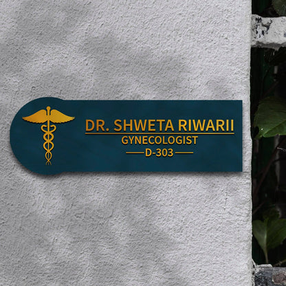 Wooden Acrylic Doctor Name Plate for Clinic - Sblossom