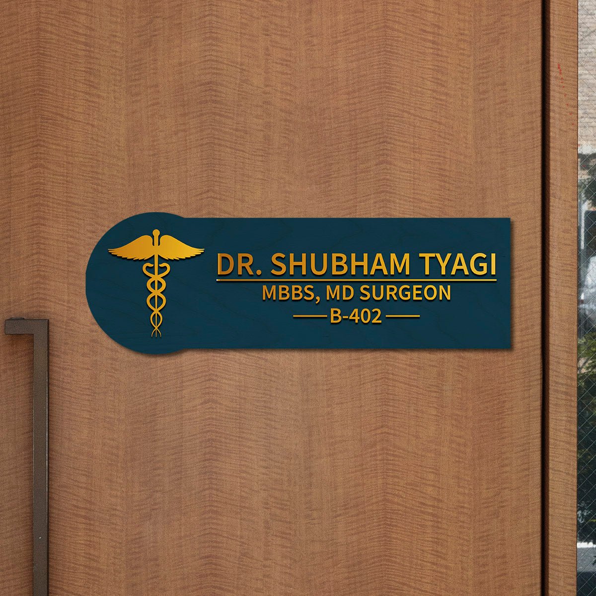 Wooden Acrylic Doctor Name Plate for Clinic - Sblossom
