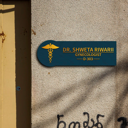 Wooden Acrylic Doctor Name Plate for Clinic - Sblossom