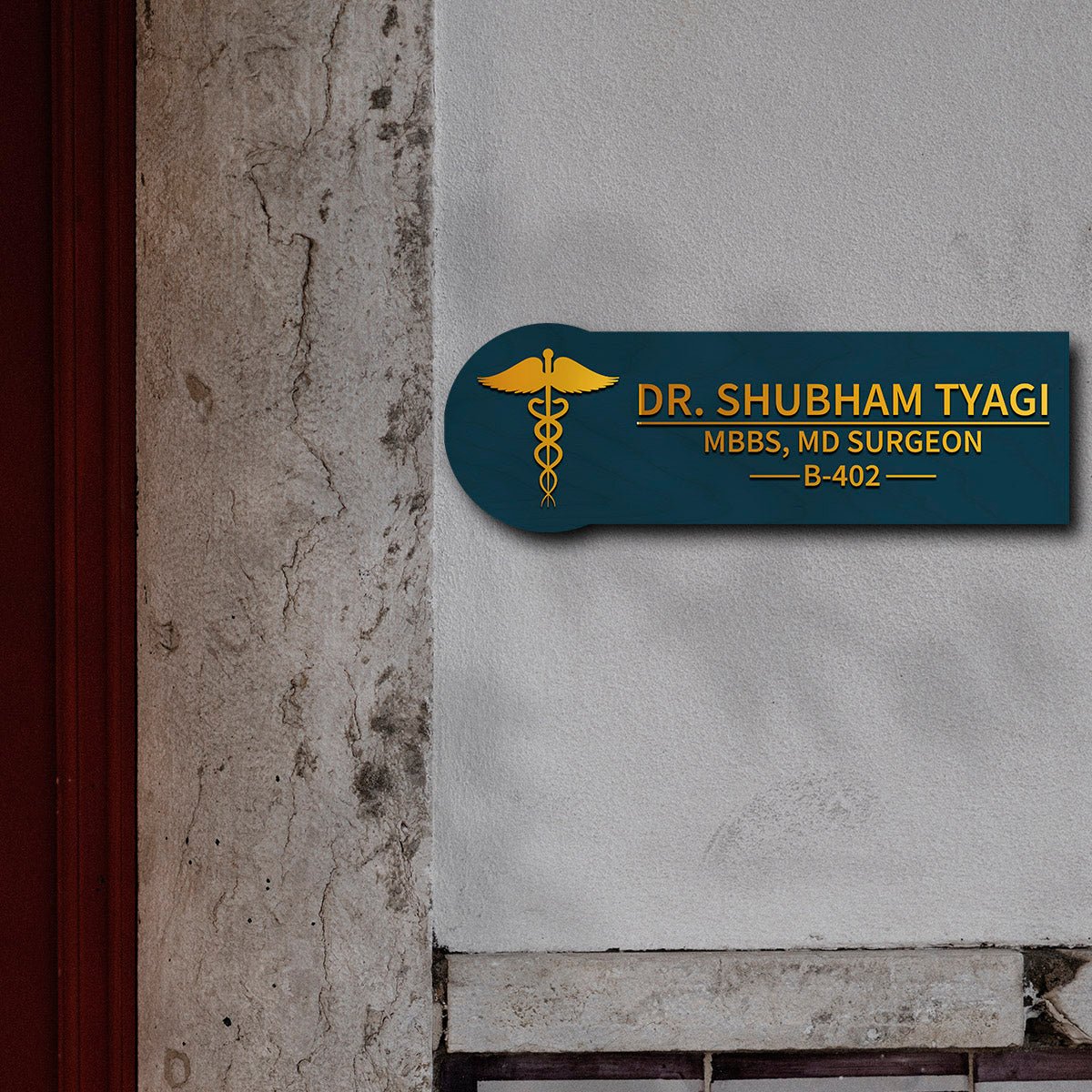 Wooden Acrylic Doctor Name Plate for Clinic - Sblossom