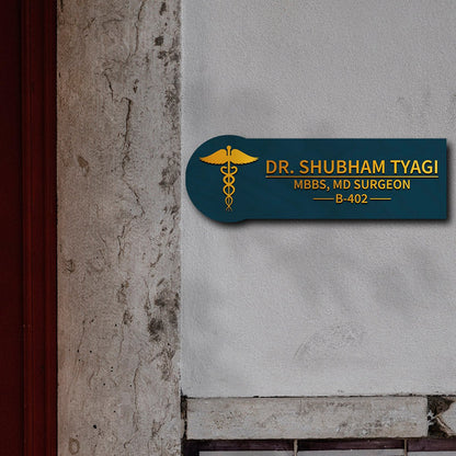 Wooden Acrylic Doctor Name Plate for Clinic - Sblossom