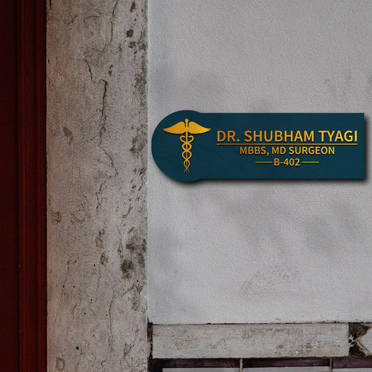 Wooden Acrylic Doctor Name Plate for Clinic - Sblossom