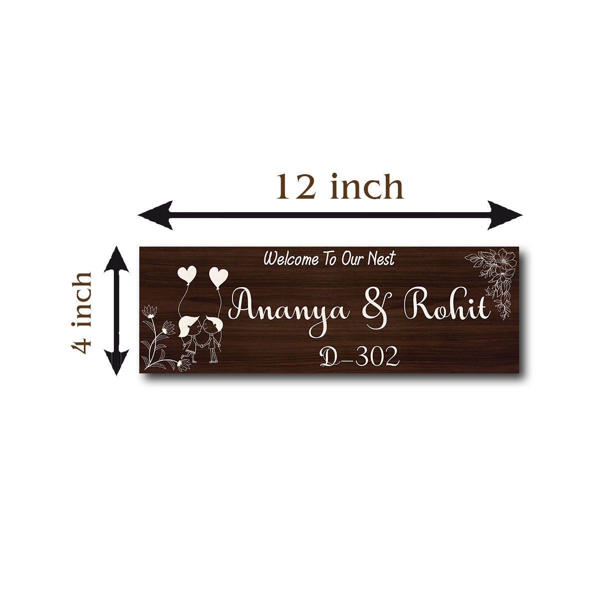 Wooden Couple Name Plate for Home - Sblossom