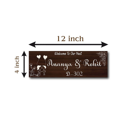Wooden Couple Name Plate for Home - Sblossom