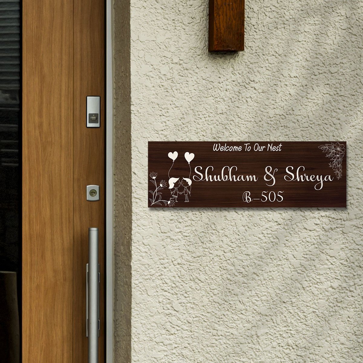 Wooden Couple Name Plate for Home - Sblossom
