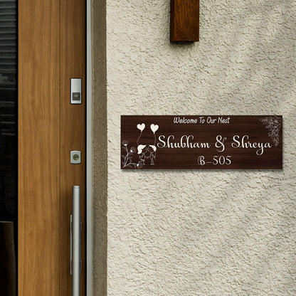 Wooden Couple Name Plate for Home - Sblossom
