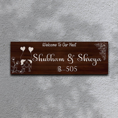Wooden Couple Name Plate for Home - Sblossom