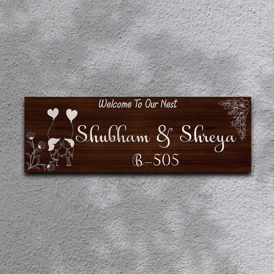 Wooden Couple Name Plate for Home - Sblossom