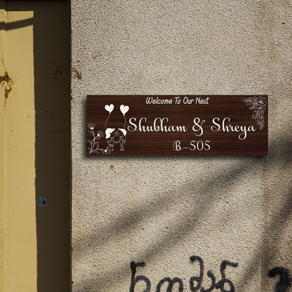 Wooden Couple Name Plate for Home - Sblossom