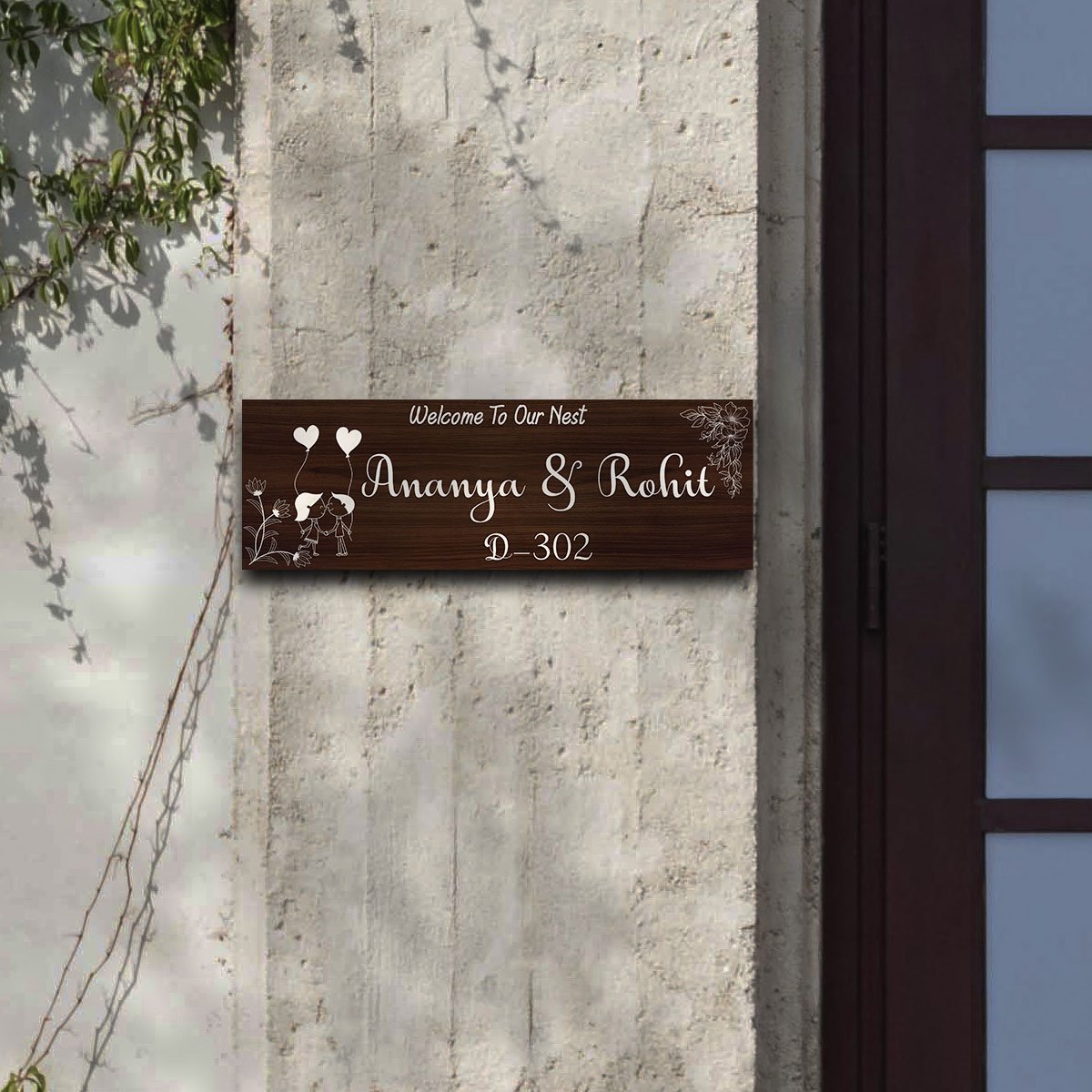Wooden Couple Name Plate for Home - Sblossom