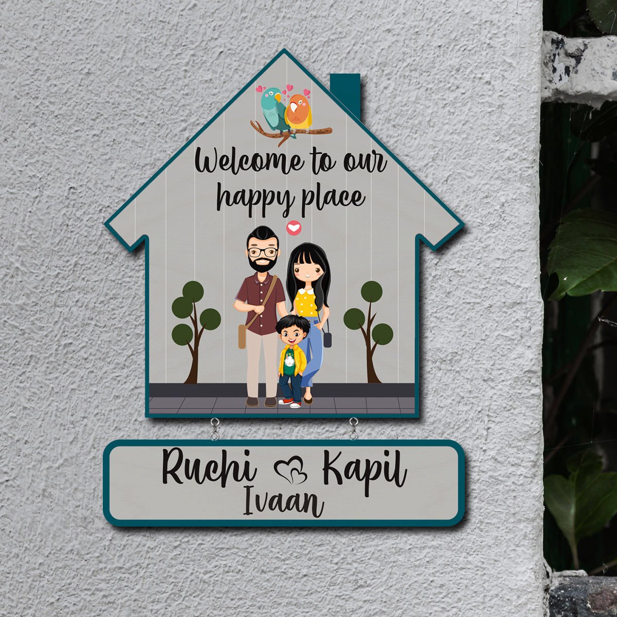 Wooden Family Custom Name Plate for Home - Sblossom