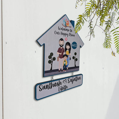 Wooden Family Custom Name Plate for Home - Sblossom