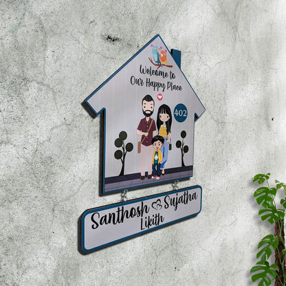 Wooden Family Custom Name Plate for Home - Sblossom