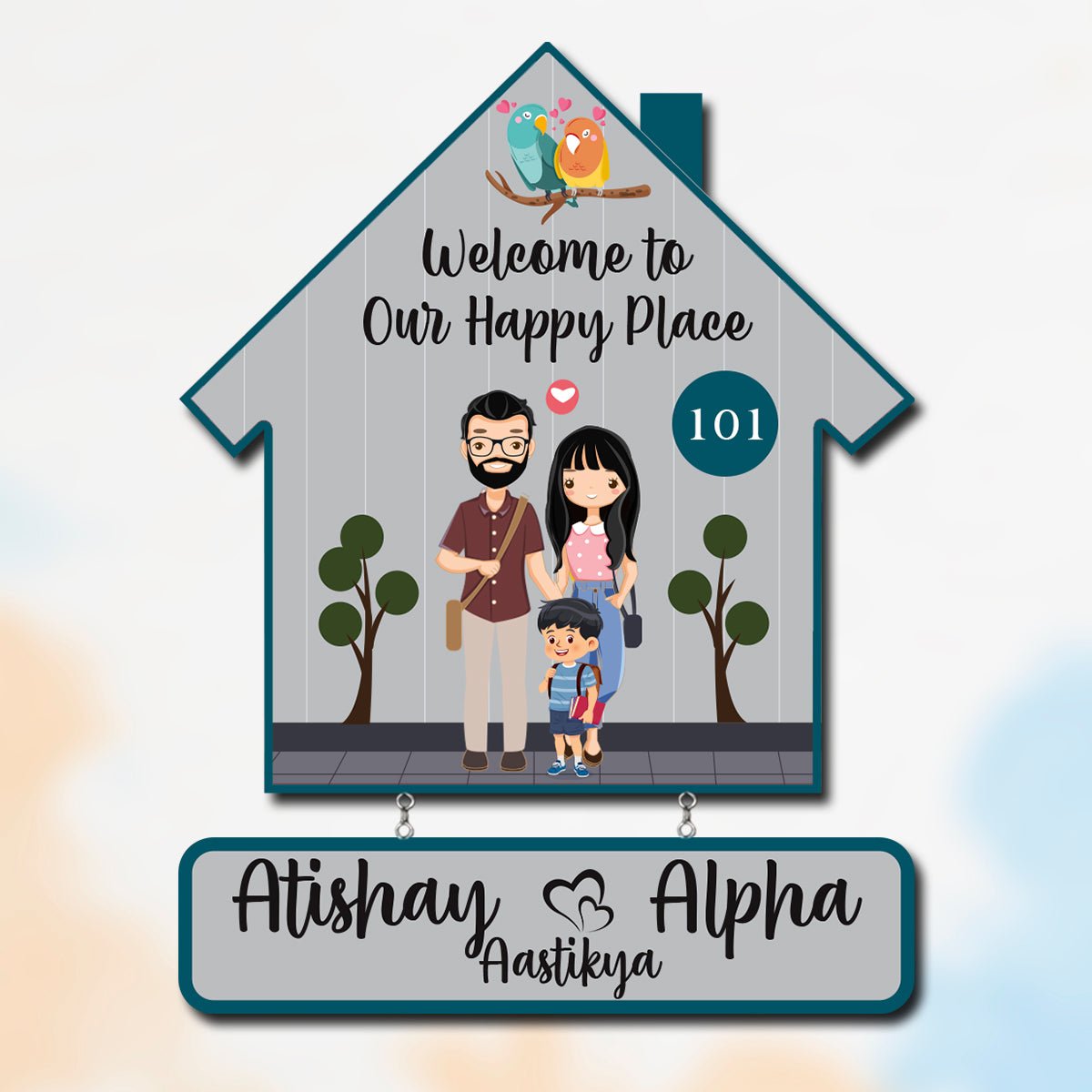 Wooden Family Custom Name Plate for Home - Sblossom