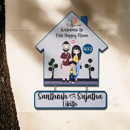 Wooden Family Custom Name Plate for Home - Sblossom
