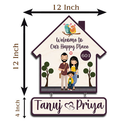 Wooden Family Custom Name Plate for Home - Sblossom