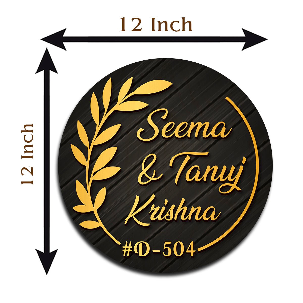 Wooden Name Plate for Door – Round - Sblossom