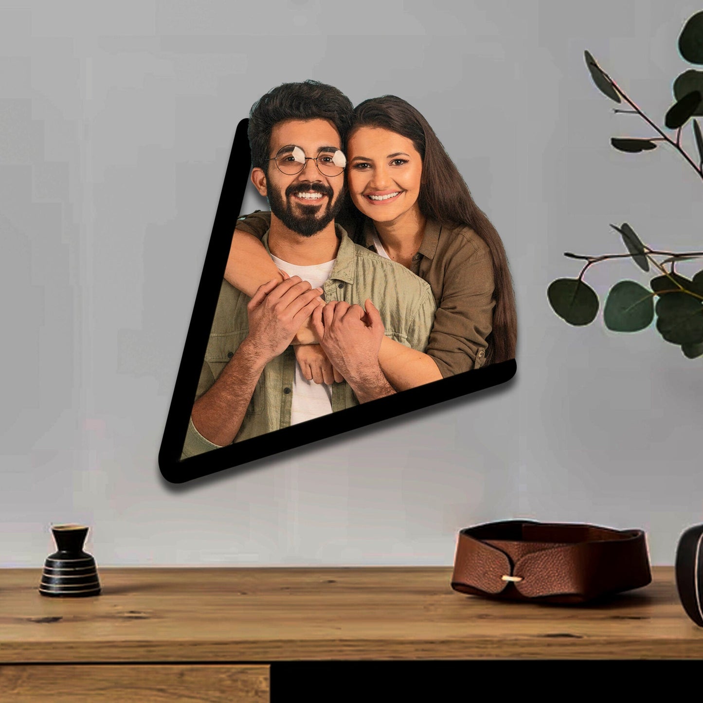 Wooden Photo Frame with Personalized Couple Photo Wall Decor - Sblossom